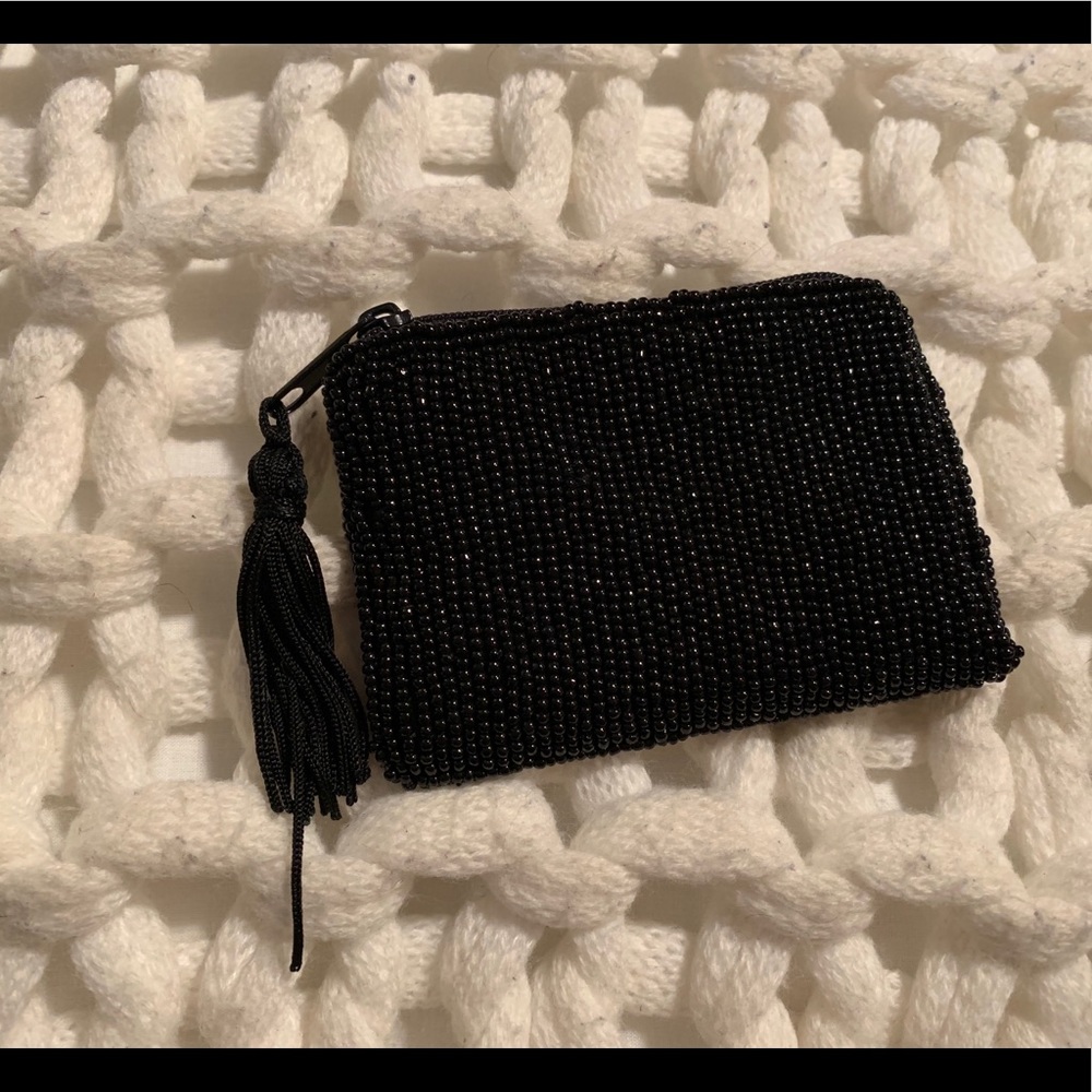 Tiny black beaded bag